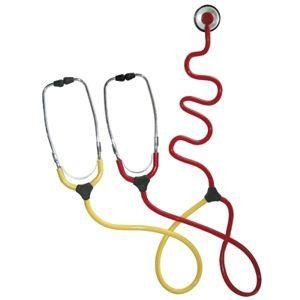 Schwestern-Lehr-Stethoskop Duo rot-gelb  